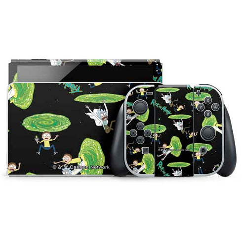 Adult Swim Rick and Morty Portal Pattern Nintendo Switch OLED (2021) Skin